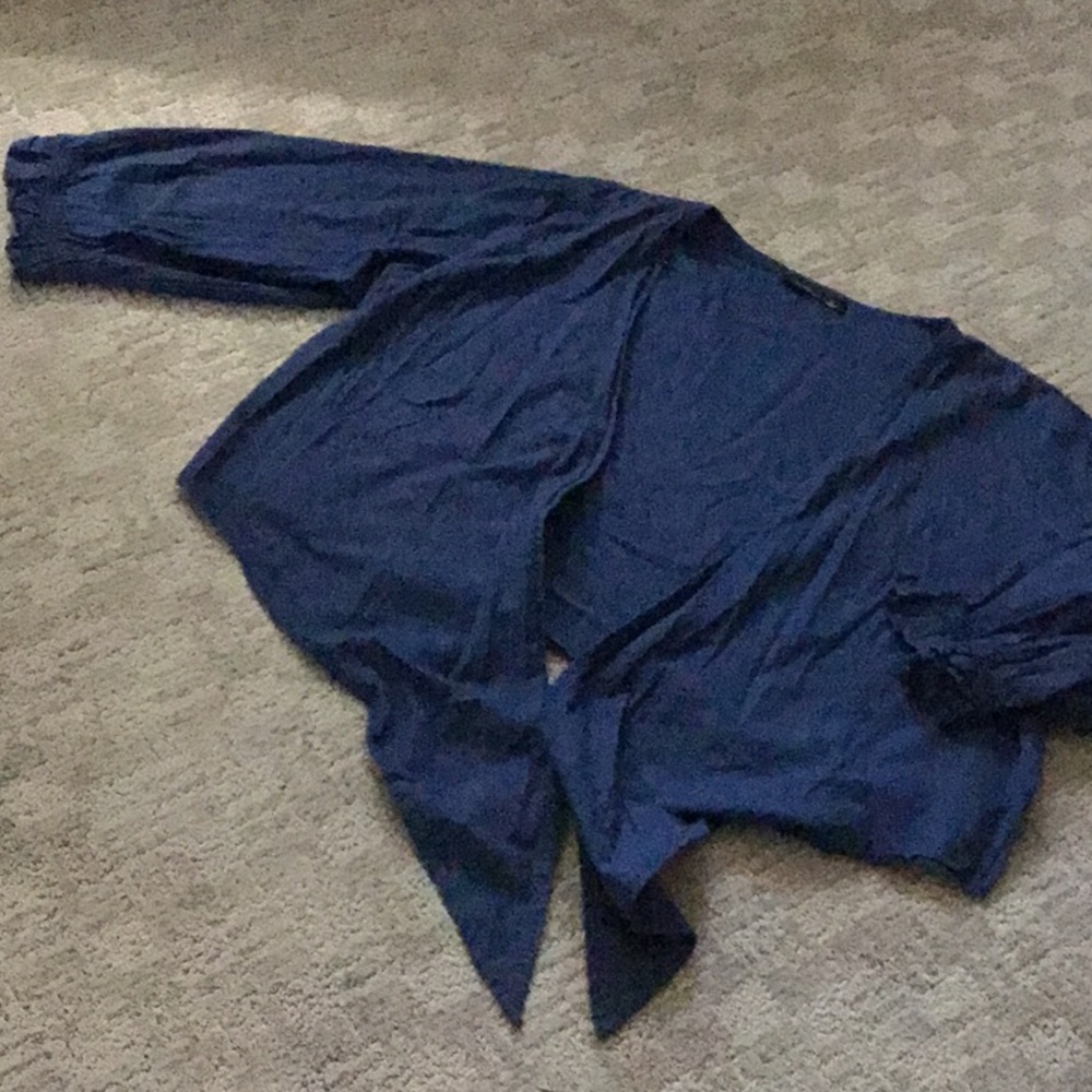 Phool Size L Navy short tie front top